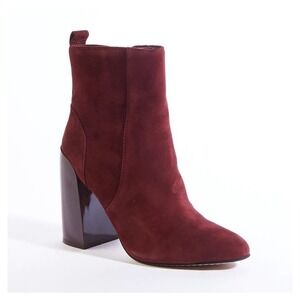 Vince Camuto Enverna Bootie Block Heel Burgundy NEW 7 US